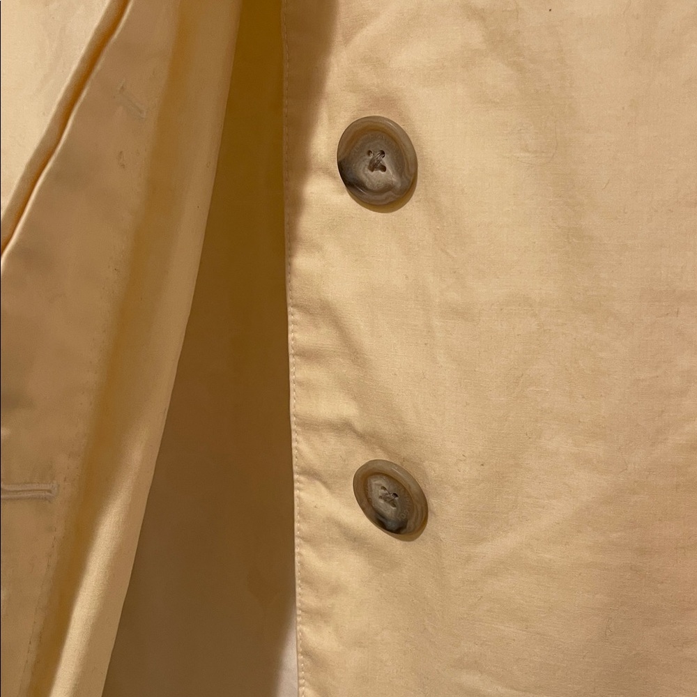 Coach Yellow Sateen Walking Trench Coat Jacket Signature Lining Size XS - Picture 7 of 15
